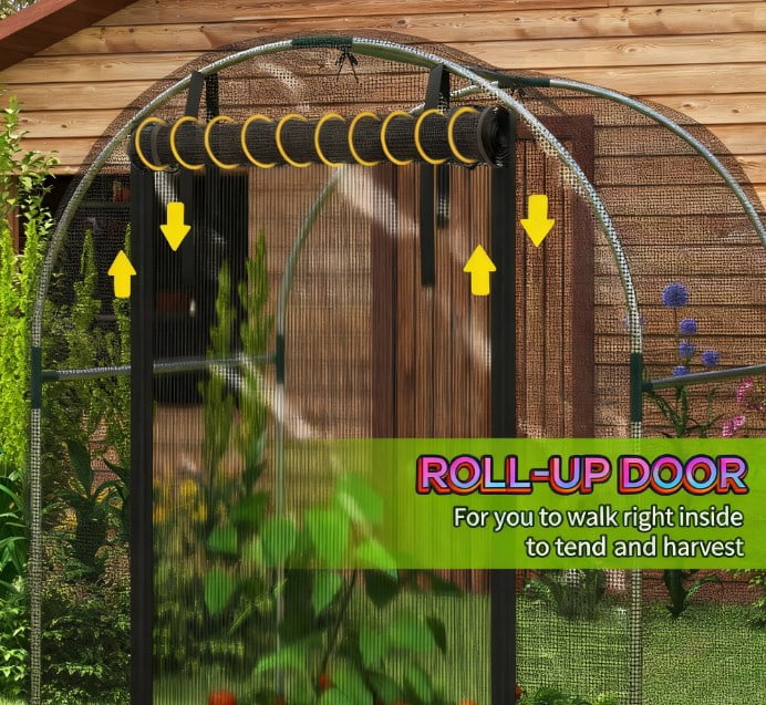 Plant Cage, Plant Protection Tent, Galvanized Steel Crop Cage, with Zippered Door