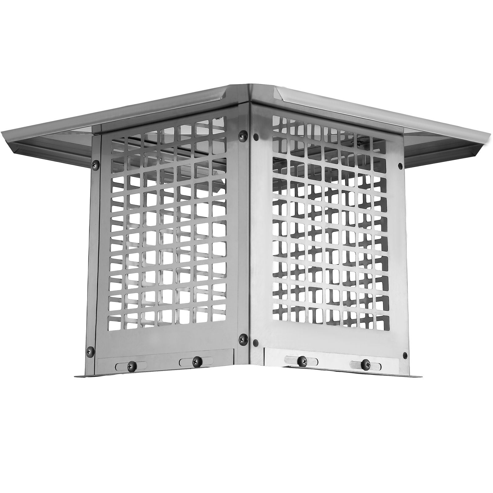 Square Base Chimney Cap 304 Stainless Steel with Mesh for Brick Chimney Metal Flue