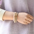 thumbnail image 3 of Pulsera de cuentas de cristal facetado elásticas europeas y americanas Pulsera de cuentas acrílicas con codo de cobre dorado para mujer, 3 of 6