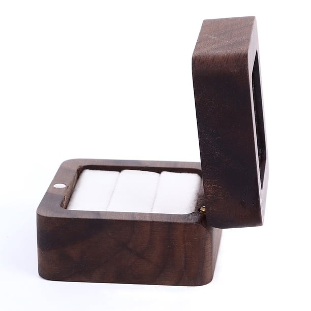 Cano de Doble Anillo, Caja de Anillo de Joyería Portátil Exquisita de Tapa Transparente Profesional Elegante para Boda para Pareja
