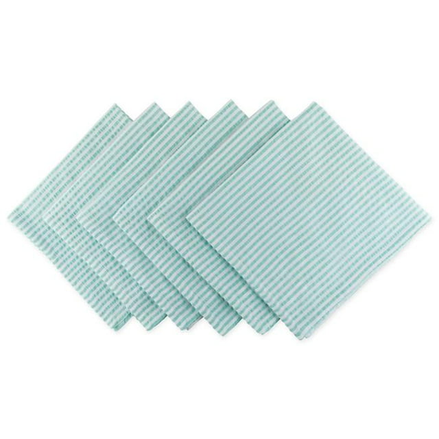 Design Imports CAMZ38943 Serviette 20 x 20 Po Aqua Seersucker - Lot de 6