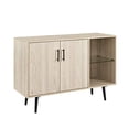 thumbnail image 5 of Walker Edison Theo Mid Century Modern 2 Door Asymmetrical Glass Shelf Buffet, 44 Inch, Birch, 5 of 5