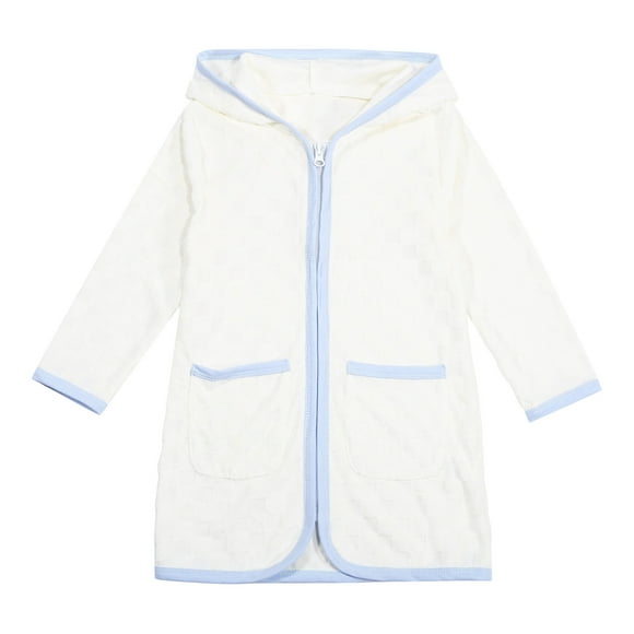 LYHaoo Peignoir de Bain Filles Garçons, Cache-Maillot à Fermeture Éclair, à Capuche, Manches Longues, Cache-Maillot, Serviette de Plage pour Enfants, Peignoir Kimono, T-Shirts d'Été pour Filles Tailles 3-4 Ans