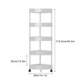 thumbnail image 3 of Étagère d'Angle de Salle de Bain à 5 Niveaux avec Roulettes, Hauteur Réglable, Rangement Sans Perçage, Blanc, 3 of 9