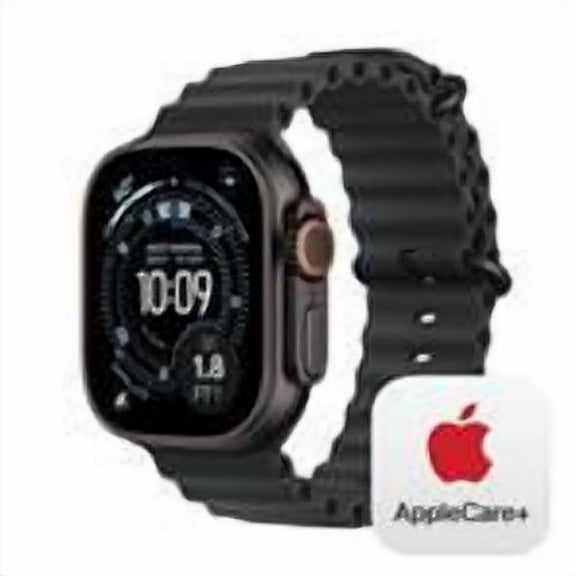 Apple Watch Ultra 3 GPS   Cellular 49mm Black Titanium Case with Black Ocean Band - MF0J4LW/A - (Fall 2025) - AppleCare Bundle
