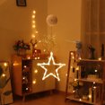 thumbnail image 3 of Luz LED colgante para ventana navideña con ventosa, estrellas, copos de nieve, campana, decoración para escaparate de tienda, ambiente de vidrio, escena de Nochebuena, 3 of 5