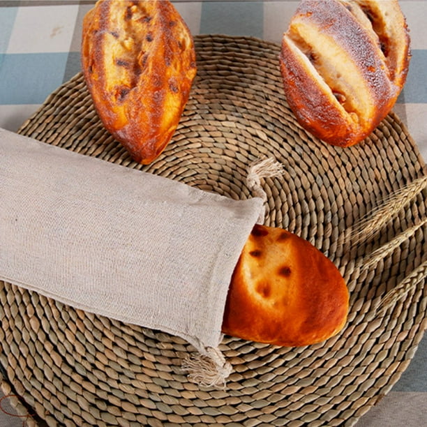 Lot De 2 Sacs à Pain En Lin - 40 X 30 Cm - Pour Conserver Le Pain
