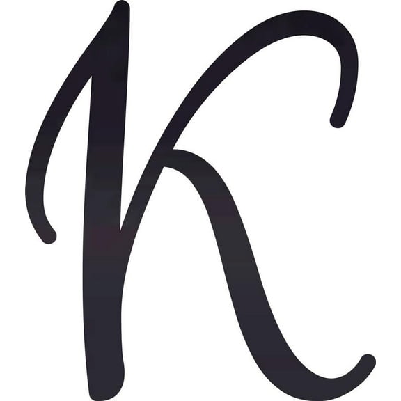Acrylic Letter K Script, 3'' Tall Transparent Black Alphabet Craft, Color Options