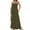 Army Green, variant on Women's Sleeveless Maxi Dress with Spaghetti Straps, Square Neck Casual Flowing Summer Vacation Beach Dress