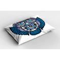 thumbnail image 2 of Ambesonne Paisley Pillow Sham, Owl Bird Animal Tattoo, 26" X 20", Navy Blue and Purple, 2 of 2