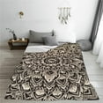 thumbnail image 2 of Mandala Throw Blanket Soft Cozy Fleece Blanket for Couch Bed Black and White Flannel Blanket for Men Women Adults Comfy Warm Blankets for Winter Decorative Lightweight Microfiber Blanket 50x60 Inches, 2 of 6