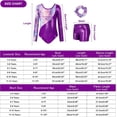 thumbnail image 6 of 3 Pcs Set Gymnastics Leotards for Girls,Long Sleeve Rhinestone Kids Dance Unitards Biketards with Tumbling Dance Shorts, 6 of 13