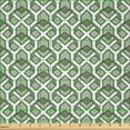 thumbnail image 2 of Ambesonne Geometric Fabric by the Yard Microfiber, Vintage Rhombus Stripes, 5 Yards, Pale Sage Green, 2 of 2