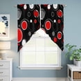 thumbnail image 6 of Abstract Black Kitchen Window Curtains, Swag Curtains Valance for Bedroom Living Room Bathroom, Modern Geometric Red Grey White Circle Rod Pocket Window Curtain Block Drapes 2 Panels 36"x45", 6 of 9