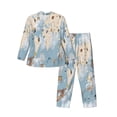 thumbnail image 2 of Kll Animals Travel World Map Sleepwear Mens Flannel Pajamas,Long Cotton Pj Set, 2 of 9