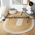 thumbnail image 5 of Jaipur Art And Craft Handmade Oval Shape Jute Area Rug with White Border Design for Living Room Rug Size - (2.6x8 Sq Feet), (31x96 Inches), (78x240 CM), 5 of 6