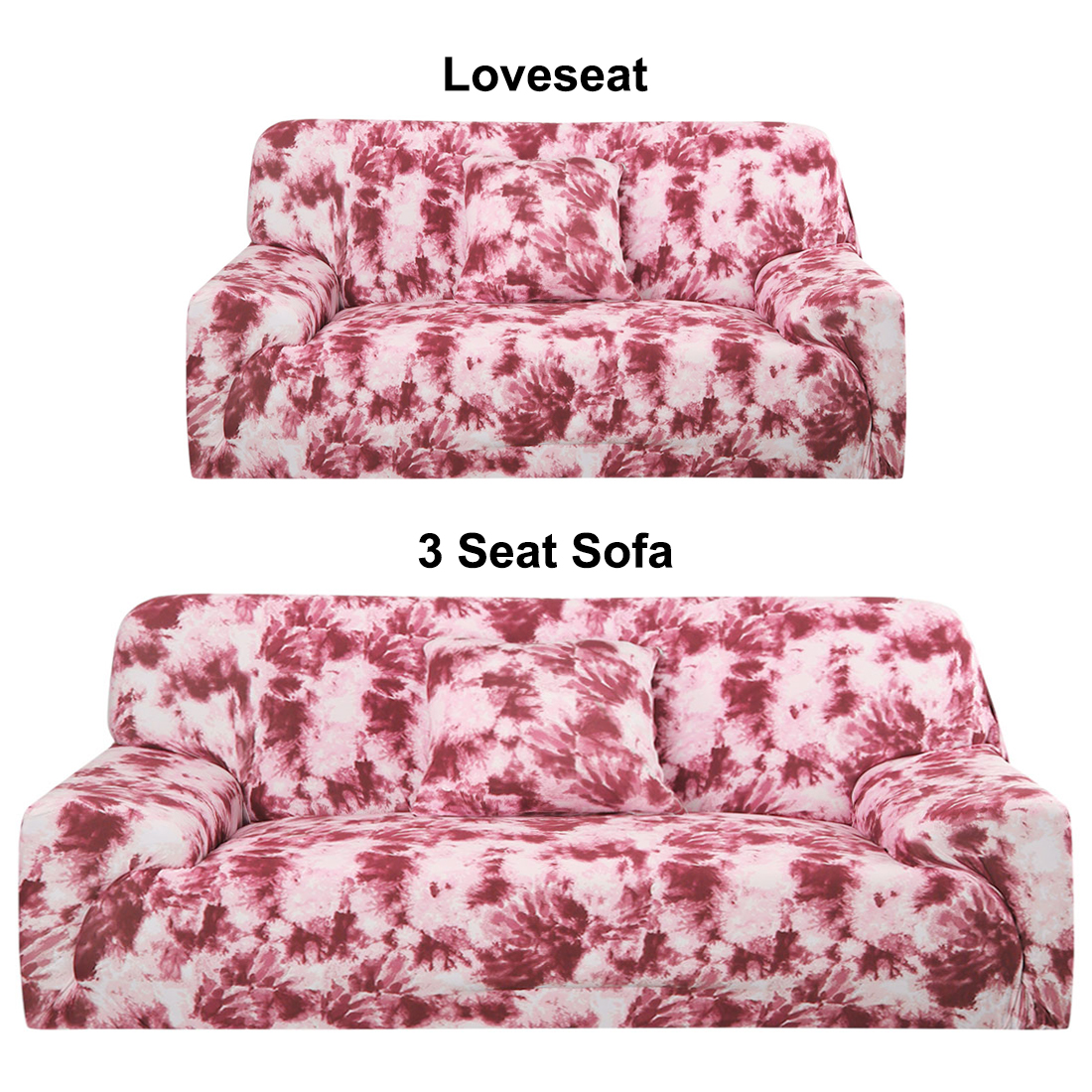 PiccoCasa2pcs Slipcover Elastic Sofa Loveseat Couch Cover 2+3 Seater
