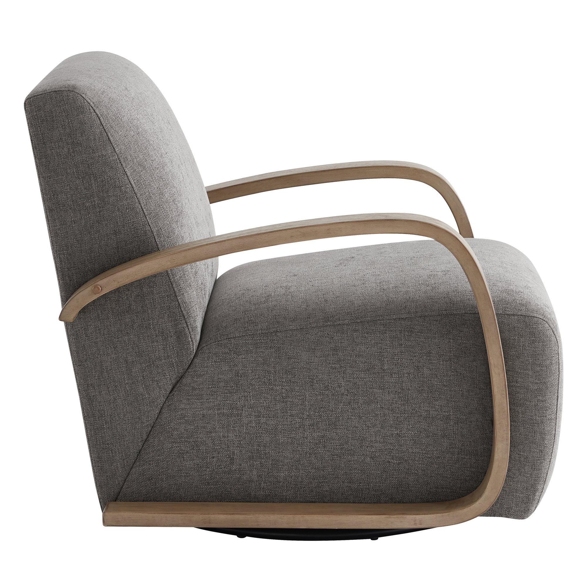 CHITA Swivel Accent Chair with U-shaped Wood Arm for Living Room Beedroom, Dark Gray & Gray Wood - image 5 of 8