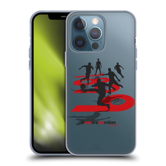 Head Case Designs Officially Licensed AC Milan Teens Shadow Soft Gel Case Compatible with Apple iPhone 13 Pro