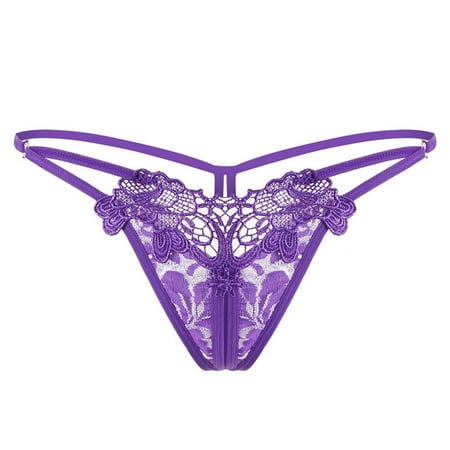 WELOIJEVBE Women Lace Thongs Lingerie Panties Cheeky Low Rise Sexy Lace Underwear Thong
