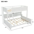 thumbnail image 2 of Harper & Bright Designs Twin XL over Queen Bunk Bed with Storage Shelves, Solid Wood Bedframe with Cabinets & USB Ports, Antique White, 2 of 14