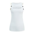 thumbnail image 6 of AherBiu Going out Tops for Women Cutout Crewneck Ribbed Sleeveless Slim Fitted Summer Tank Top Basic Layer Shirts, 6 of 9