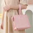 thumbnail image 4 of Bolso de Hombro para el Almuerzo, Bolsas de Almuerzo aisladas de pu Pus resistentes al agua de color rosa con correa parabebidas para bebidas, 4 of 7