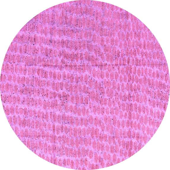 Ahgly Company Indoor Round Abstract Purple Modern Area Rugs, 6' Round