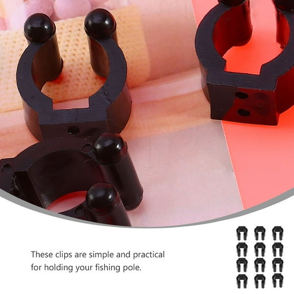 Worgeous Fishing Rod Holders with Durable Plastic Clips for Pole Storage Racks 12 Pieces Black
