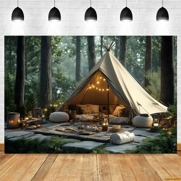Spring Camping Forest Tt Backdrop for Phtography Outdoor Birthday Party Holiday Travel Photocall Background r Photo Studio