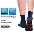thumbnail image 5 of NOVAYARD 5 Pairs Non Slip Socks Hospital Non Skid Sticky Grip Socks Yoga Pilates Socks Men Women, 5 of 8