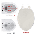 thumbnail image 4 of Elongated Toilet Seat Slow Close, Quiet Toilet Seat Cover with Never Loosen Durable Toilet Seat Lid Easy to Install & Clean, Polypropylene (PP), 19" Elongated Biscuit, 4 of 9