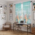 thumbnail image 5 of Coastal Beach Kitchen Curtain for Berdoom Living Room Cafe 72 Inch Length, Ocean Wave Summer Sea Starfish Coral Teal Beige Tiers Curtains Light Filtering Drapes Window Treatment 2 Panels 52"Wx72"L, 5 of 8