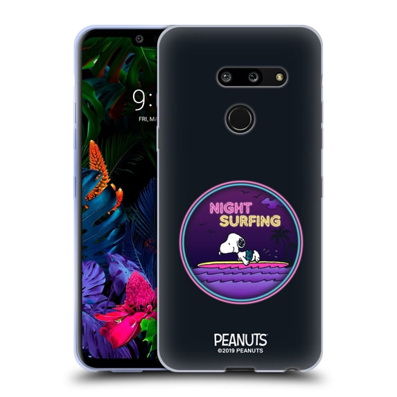 Head Case Designs Officially Licensed Peanuts Snoopy Aloha Disco Night Surfer Soft Gel Case Compatible with LG G8 ThinQ