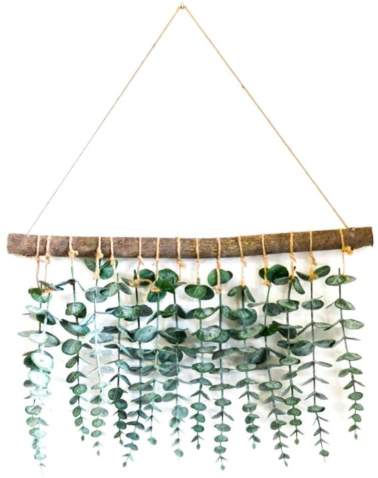 Artificial Eucalyptus Wall Decor - Wall Hanging Eucalyptus Greenery Gives Any Room A Natural, Trendy, Modern Feel - Boho Bedroom Decorations, Bathroom Wall Decor, Kitchen Decorations