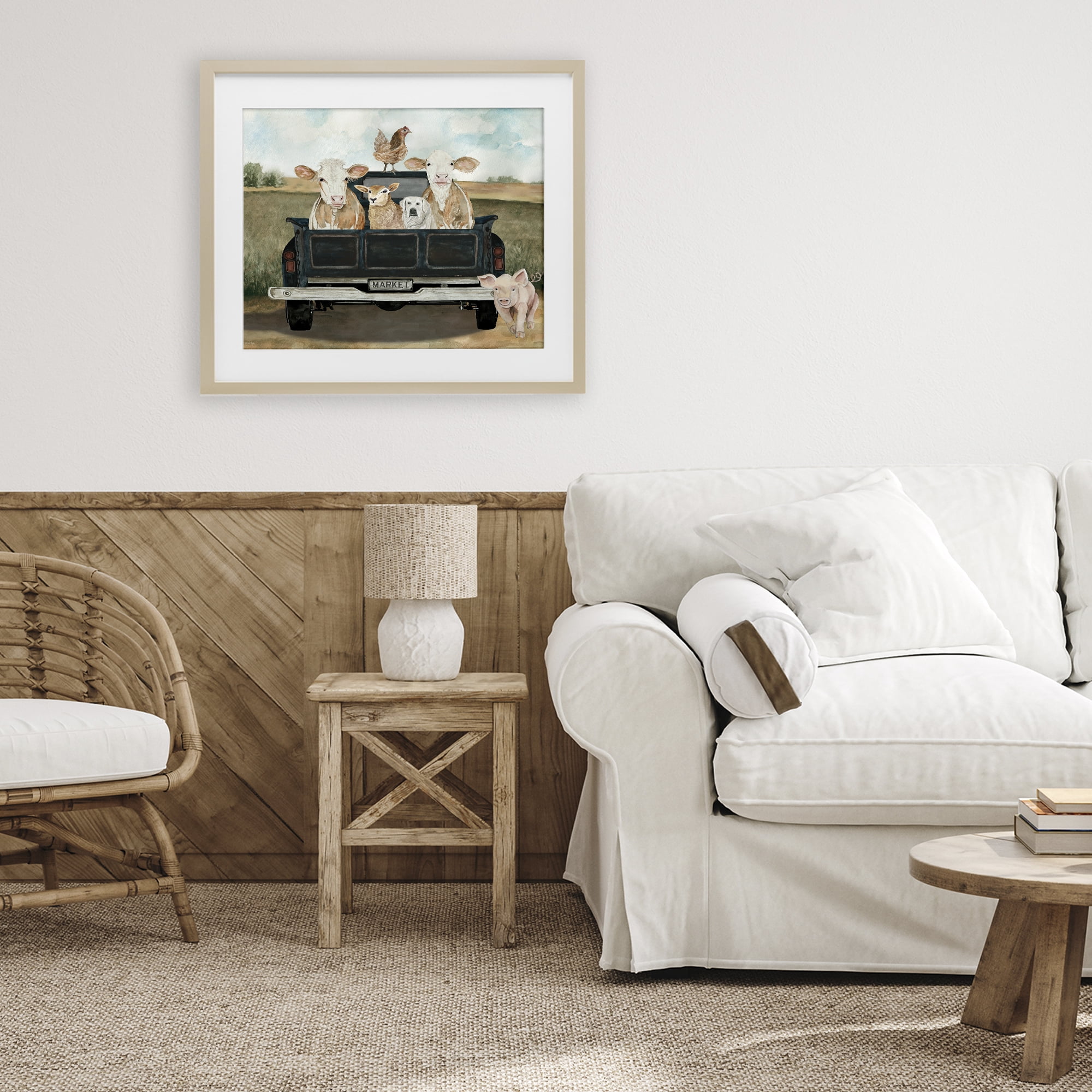 Stupell Industries Ready For A Farm Ride Birch Framed Print Under Glass, design by Cindy Jacobs