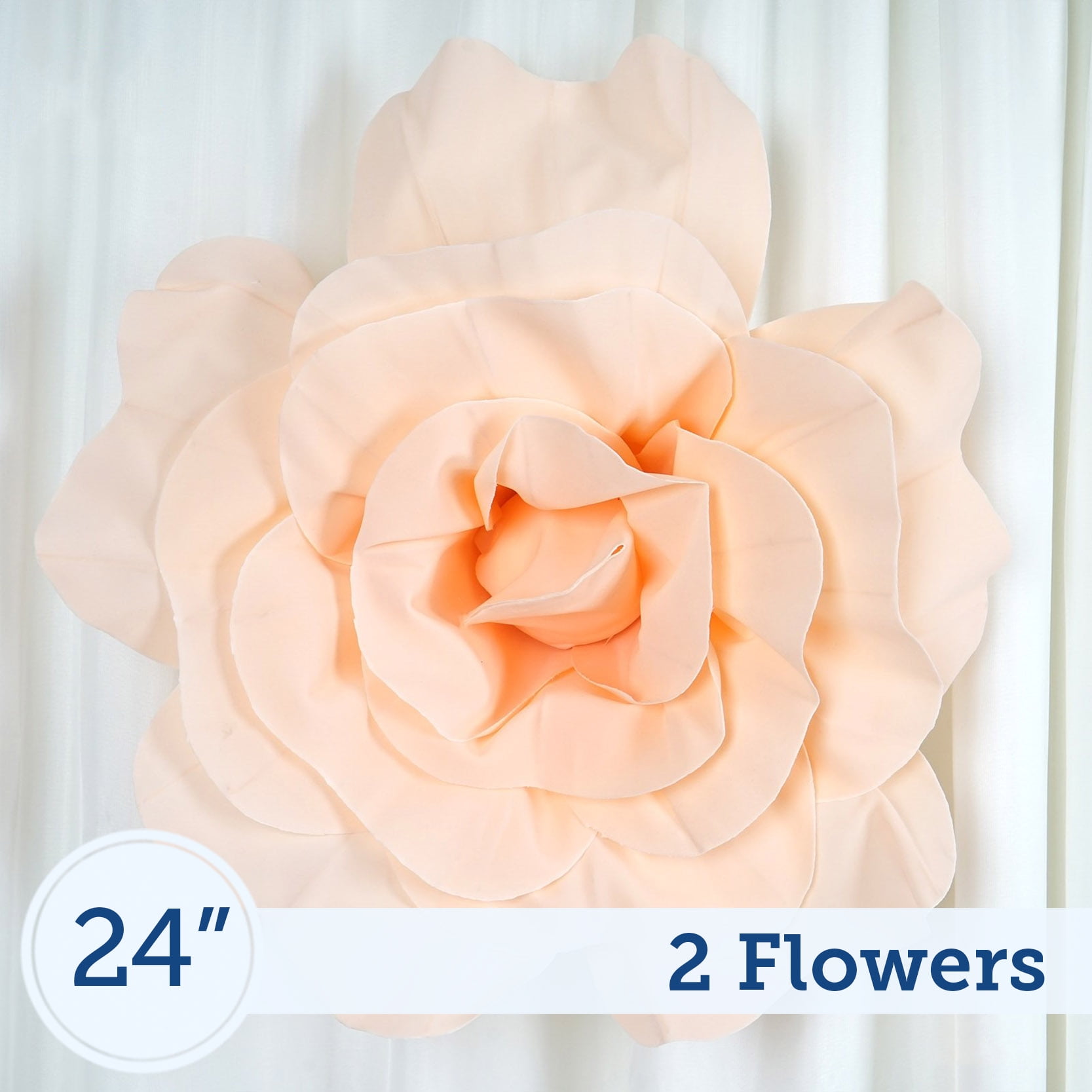 4 pcs 20" Blush Artificial Large Roses Flowers Wall Backdrop Party Wedding 