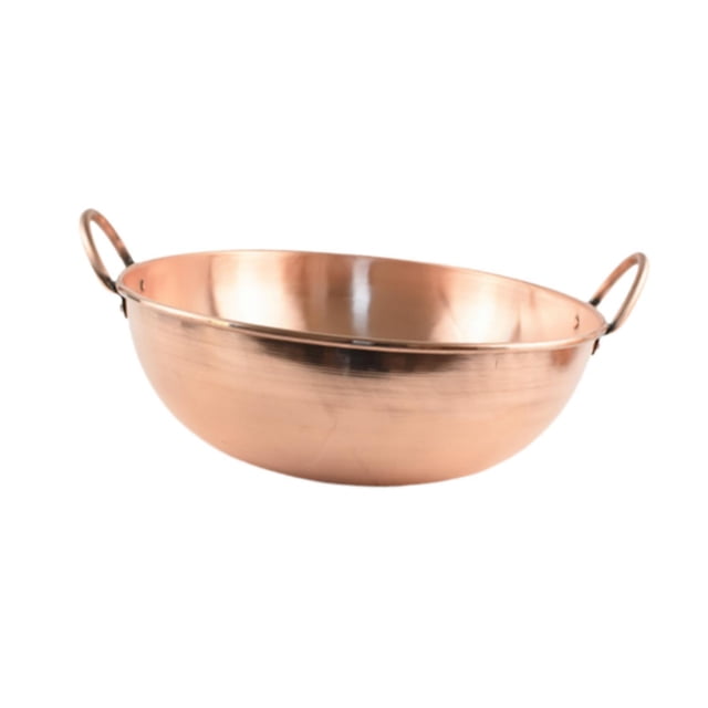 Olla de cobre Soledad Sartén de cobre Hecha a mano 32 cm para picnics