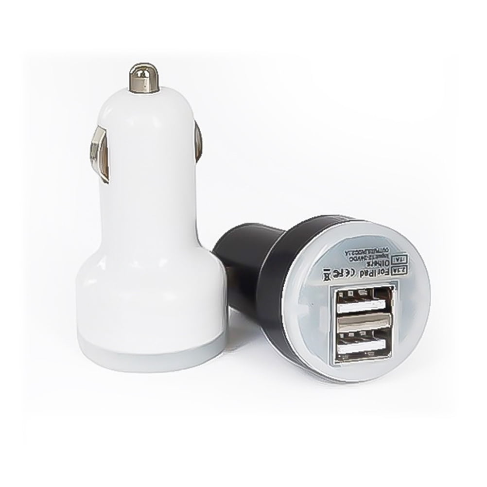 PAMINGONO Black USB Car Charger Dual Port Compact Design 21A Auto Device Identification Charger