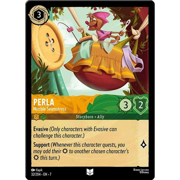 Disney Lorcana Archazia's Island Uncommon Perla - Nimble Seamstress #32