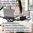 thumbnail image 2 of 32" Sit to Stand Desk Converter - Dual Monitor & Laptop Riser with Wide Keyboard Tray, 30 lb Capacity, Height Adjustable (4.3"-19.8"), Black, 2 of 5