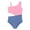 Pink & Indigo, variant on Girls One Piece Swimsuit Trendy Purple Mint Rib Knit Color Block Side-Cutout Bathing Suit for Little & Big Kids Size 14