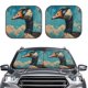 thumbnail image 2 of Balery Blue Watercolor Duck Parasol para parabrisas de coche de 2 piezas | Parasol plegable para parabrisas delantero de coche para la mayoría de sedanes-Large, 2 of 6