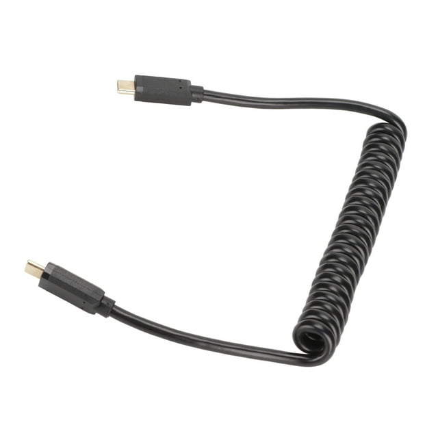 USB C To USB C Power Cable, 3A Quick Charging More Durable 10Gbps 4K 60hz USB C Cable Helical Spring Design for Data Transmission Male Straight to Male Straight Plug,Male Side