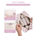 thumbnail image 3 of Travel Toiletry Bag Women Large Cosmetic Bag Travel Makeup Bag Organizer Medicine Bag for Toiletries Essentials Accessories, Pink Checkerboard, 3 of 8
