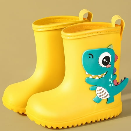 

HAXMNOU Cute Cartoon Fashion Children Rain Boots Non Slip Waterproof Kids Rainboots Yellow