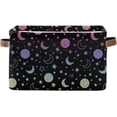 thumbnail image 2 of Storage Basket Gradient Moon Stars Foldable Canvas Laundry Baskets Bin Waterproof Inner Layer with Sturdy Handles for Toy Nursery Blanket Clothes 2 Pack, 2 of 7