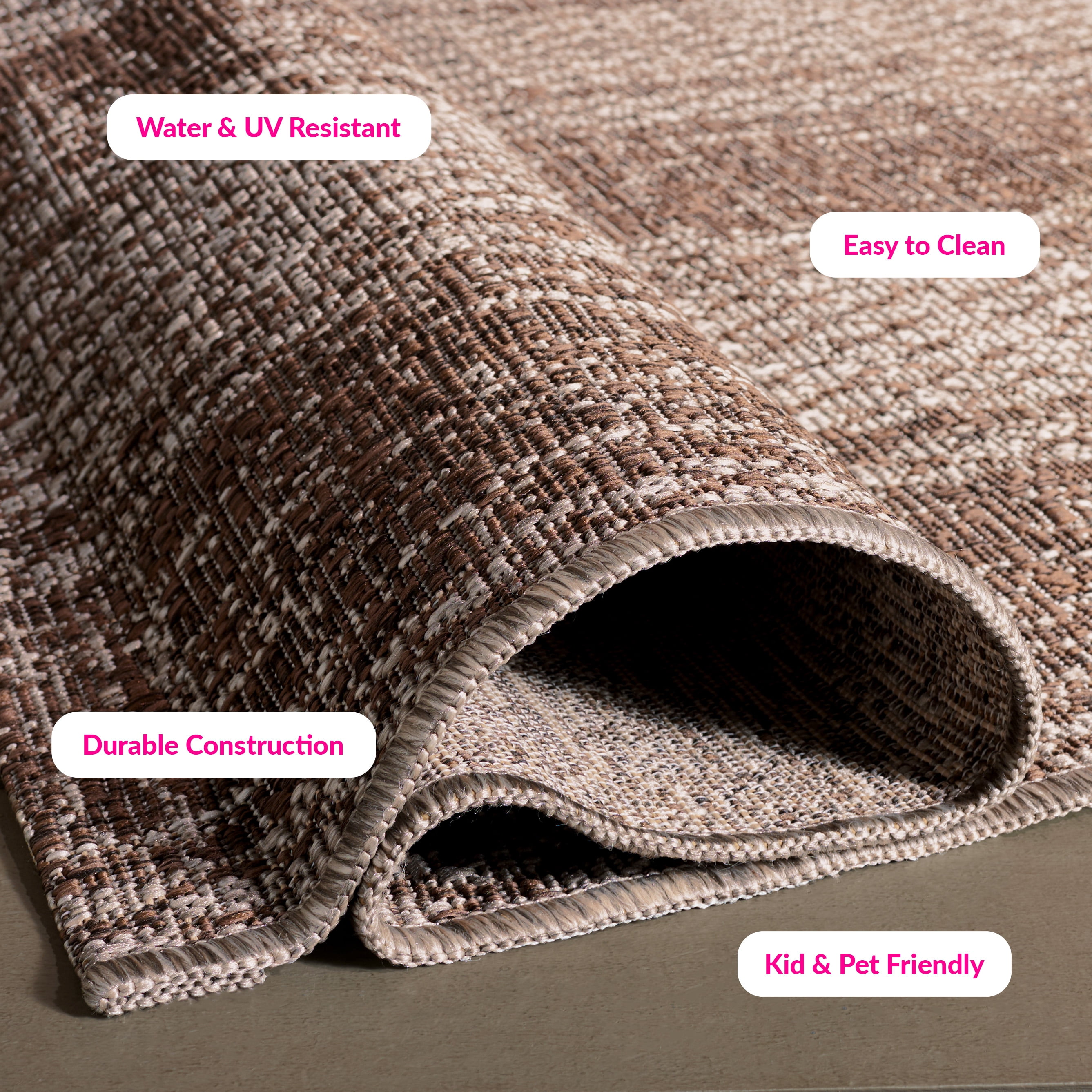 SAFAVIEH Courtyard Robert Striped Indoor/Outdoor Area Rug, 5'3" x 7'7", Light Beige/Light Brown