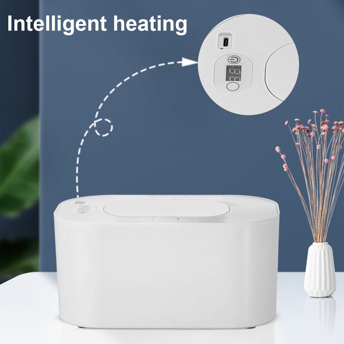 Baby Wipe Warmer Dispenser 3 Mode 40-60 °C Adjustable Portable Smart Wet Large Capacity Baby Wipe Heater for Kids Car Home Travel Baby Nursery (White)