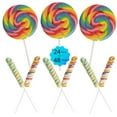 thumbnail image 6 of 24 Large Rainbow Lollipops Bundle |12 Large Swirl Lollipops 3" and 12 Large Twisty Pops 3",Individually Wrapped, Party Decorations, 6 of 6